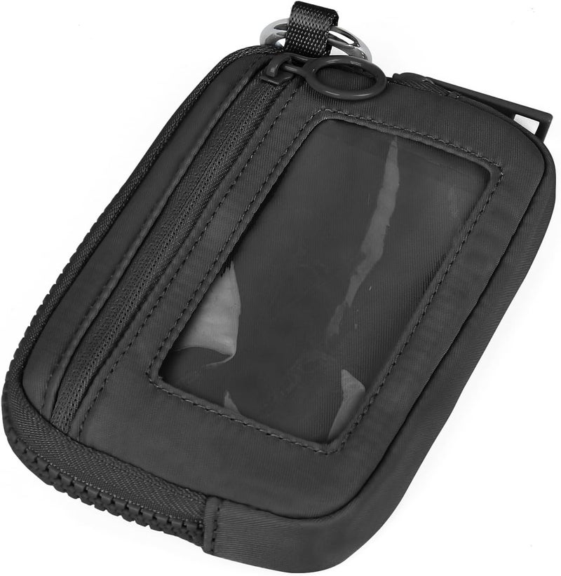 DiDida The Iris Wallet Zip Card Case with ID Window Purses for Women Coin Purse with Zipper Mini Portable Keychain Wallet, Black - Image 3